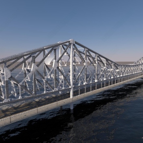 现代钢架桥3D模型下载